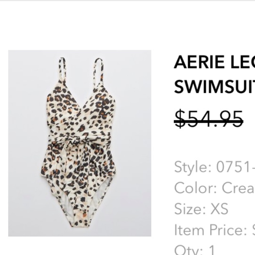 Aerie Leopard Wrap One Piece Swimsuit